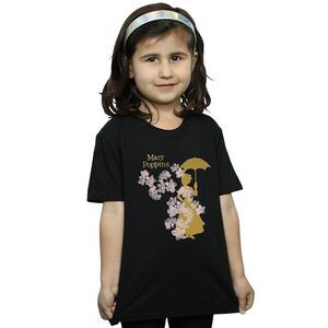 Mary Poppins Girls Floral T-Shirt / Black